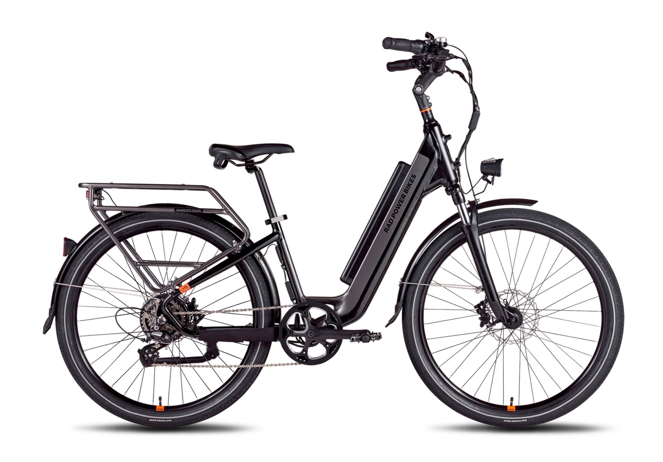 My new black RadCity Plus electric bike shown in side profile